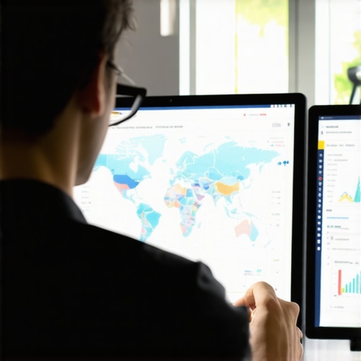 Analyzing Map Analytics Data for SEO Business owner reviewing map analytics data on a computer