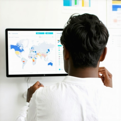 Person reviewing maps analytics on a computer for maintaining Google Maps rankings