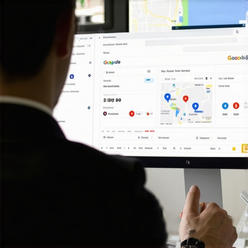 Person reviewing map analytics data on a computer for local SEO optimization.