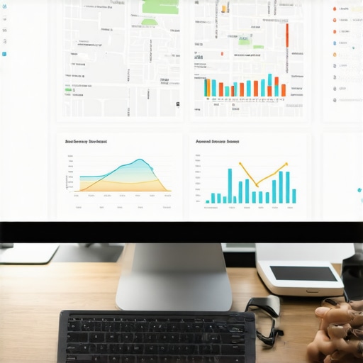 Person reviewing maps analytics and SEO data on a laptop