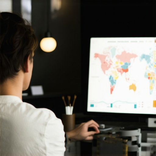 Person reviewing local map analytics data on a computer