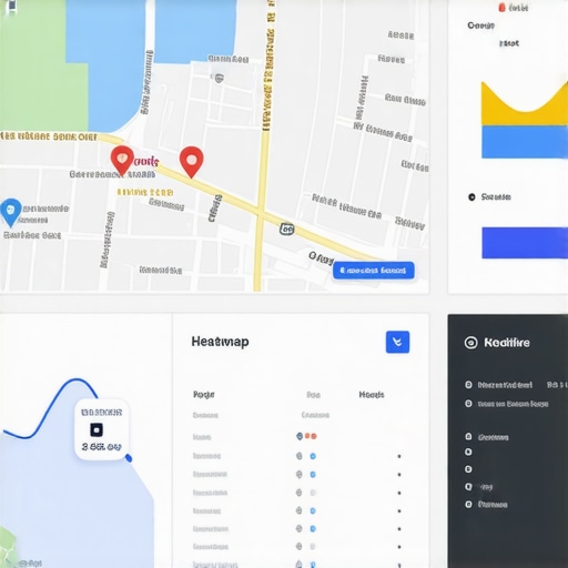 Screenshot of Google Maps analytics showing heatmaps and user engagement metrics