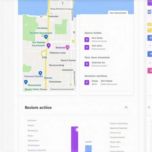 Google Maps analytics dashboard with key metrics highlighted.