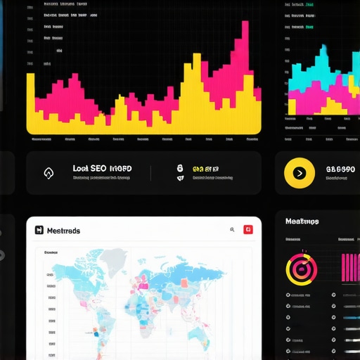 Screenshot of a digital dashboard showing map analytics and local SEO performance metrics.