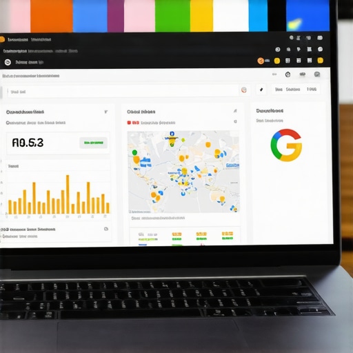 Screenshot of Google Maps analytics dashboard showing user engagement and ranking data.