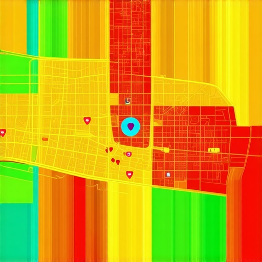 Colorful heatmap showing areas of high customer activity for local SEO