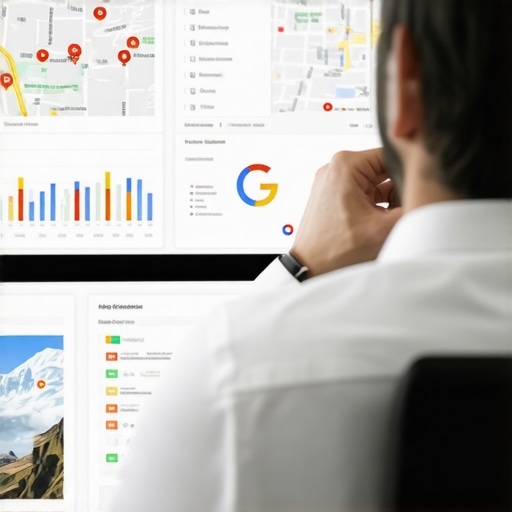 SEO professional analyzing Google Maps data on computer