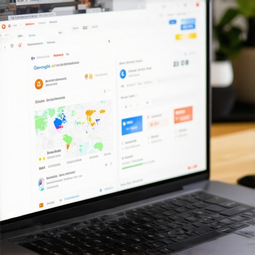 Monitoring Local SEO Performance with Analytics Tools Laptop displaying analytics data for local SEO performance.