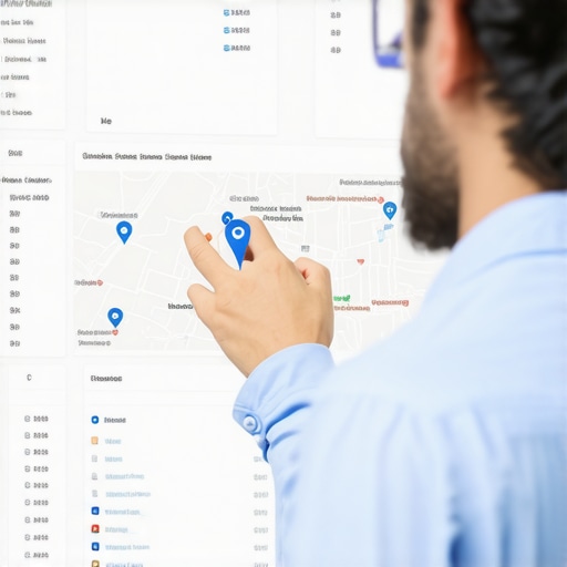 Person analyzing Google Maps analytics data with key signals highlighted.