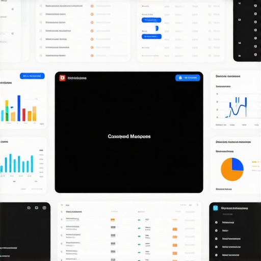 Close-up of a computer screen displaying SEO analytics dashboards and maps management tools.