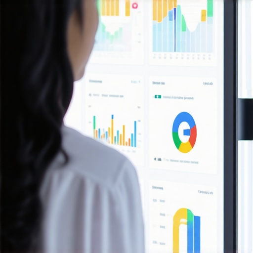 Business owner reviewing detailed Google Maps analytics data with charts and graphs.