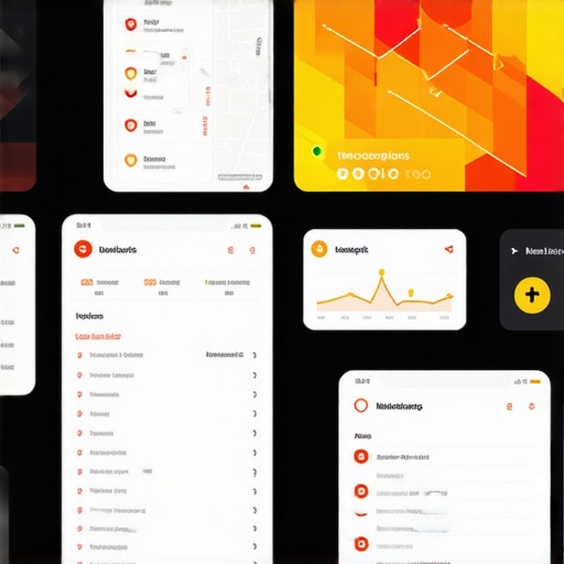 Illustration of Google Maps analytics dashboard with heatmaps and data charts for local SEO
